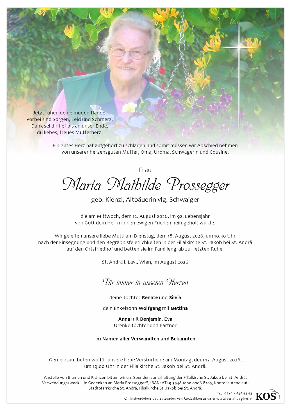 Maria Mathilde  Prossegger